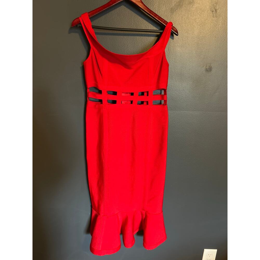 ASOS Red Bodycon Cutout Midi Dress – Size US 10